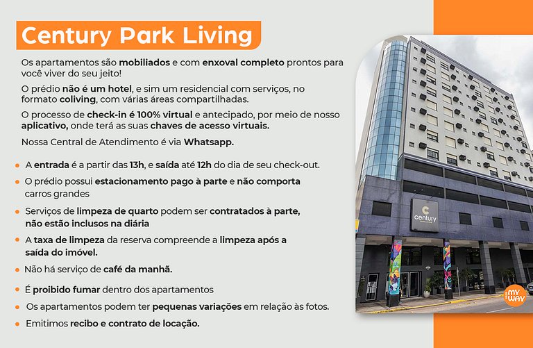 Century Park 1001 | Apto na CB com cozinha e vista frente